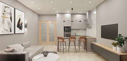 Кухня 3-к квартиры 27,36 м2