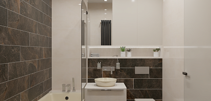 Ванная 1к квартиры 24,5 м2