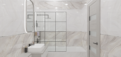 Проект ванной 2-к квартиры 67,2 м2