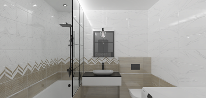 Проект ванной 1-к квартиры 51,7 м2