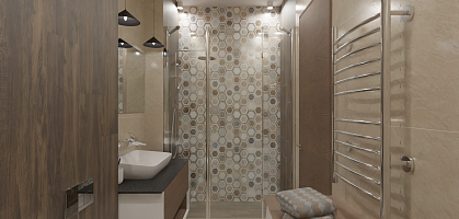 Проект ванной 1к квартиры 43,8 м2