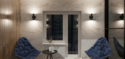 Лоджия в 3-к квартире 75,24 м2