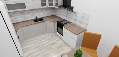 Проект кухни 2-к квартиры