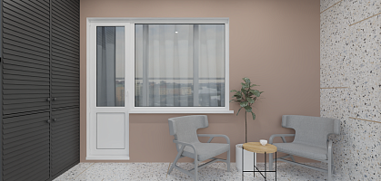 Лоджия 1-к квартиры 48,3 м2