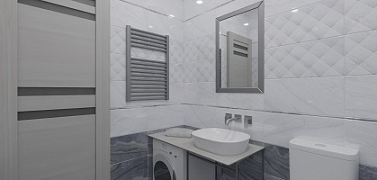 Проект ванной 2-к квартиры 66,2 м2