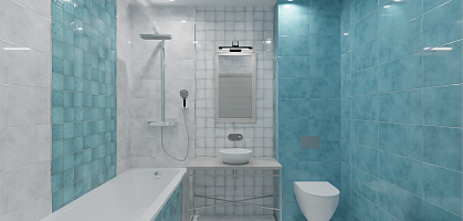 Проект ванной 2к квартиры 58м2