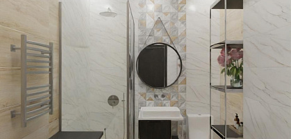 Проект ванной 2-к квартиры 46,82 м2